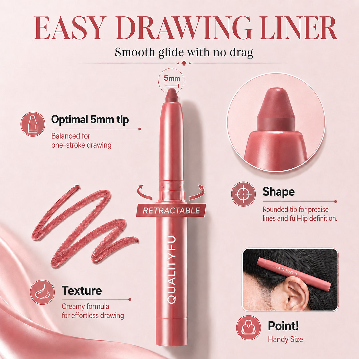 🔥Last Day Buy 1 Get 1 Free🔥Easy Glide Lip Liner — Creamy, Blendable Color with Smooth Application