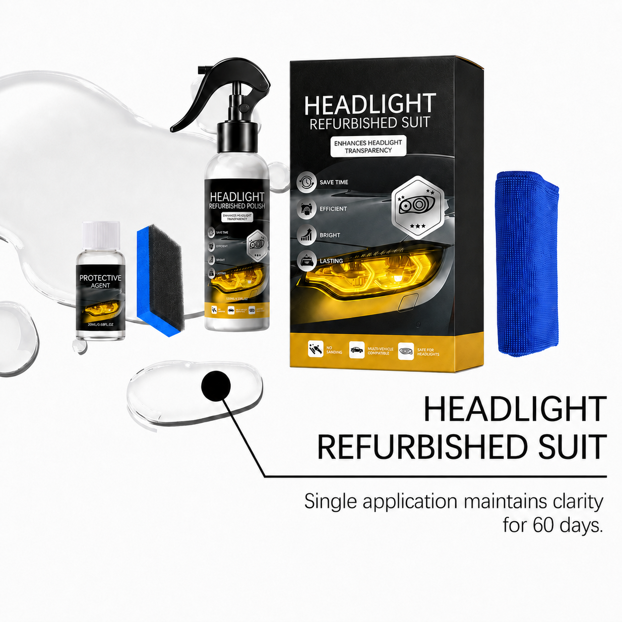 🚘 Automotive Headlamp Restoration Fluid New Lights. No Tools. Pure Clarity
